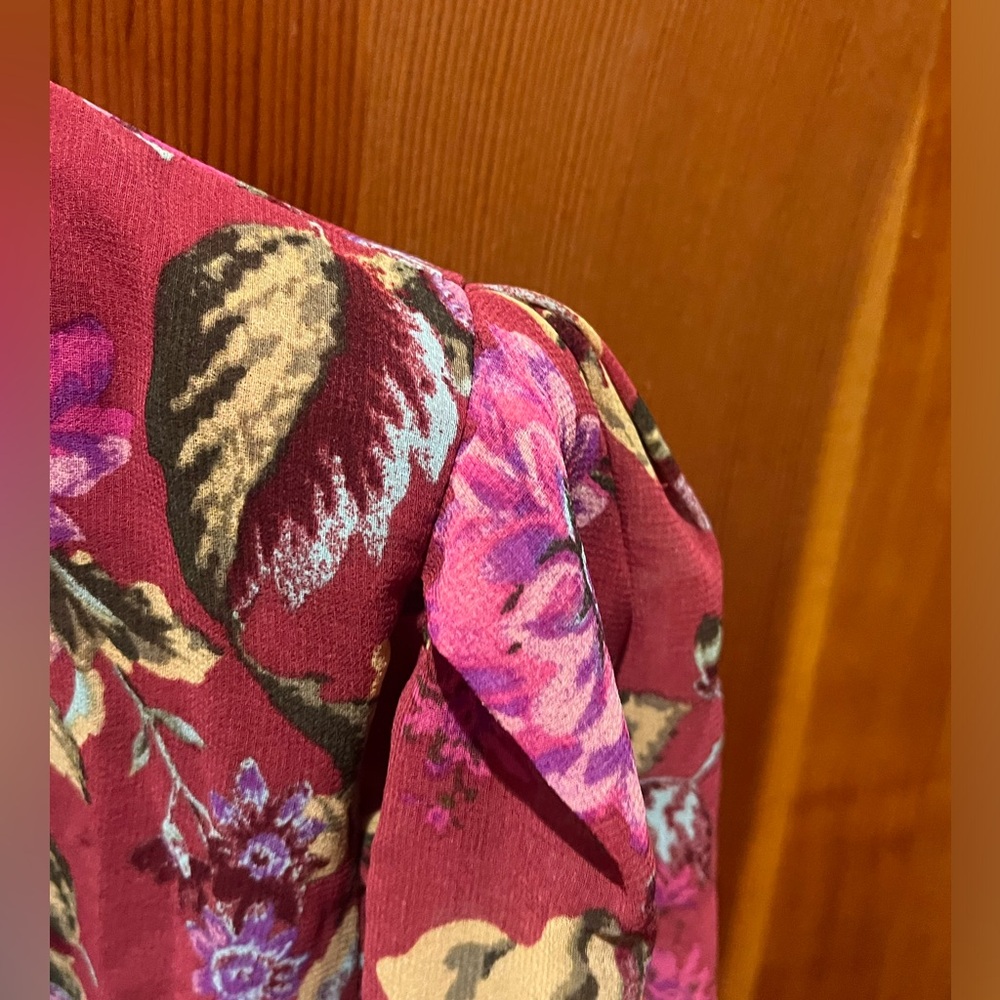 Wayf Floral Tie Front Long Sleeve Blouse / Cardigan - Picture 6 of 13